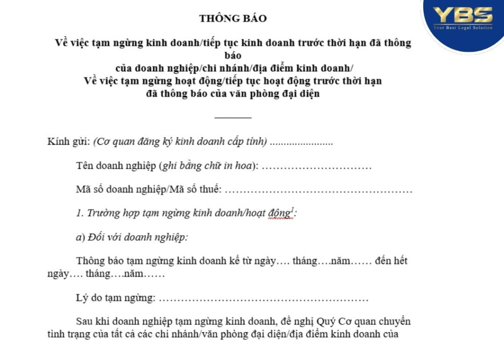 Hướng Dẫn Thủ Tục Tạm Ngừng Kinh Doanh Mới Nhất Theo Quy Định
