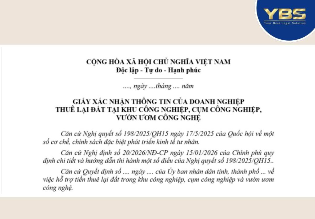Hướng Dẫn Cách Viết Giấy Xác Nhận Thông Tin Của Doanh Nghiệp Thuê Lại Đất Tại Khu Công Nghiệp
